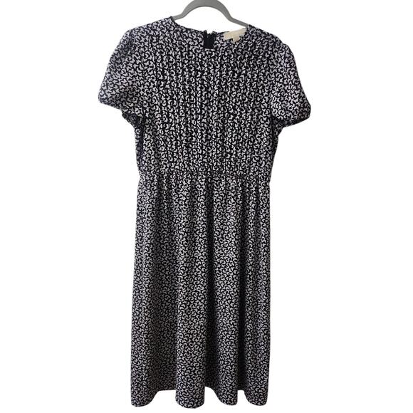 Michael Michael Kors Butterfly Print Pleated Crepe Midi Dress Size PL - Picture 2 of 9